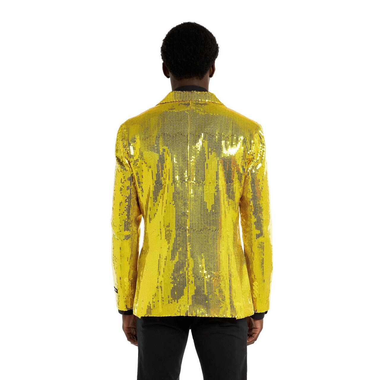 Op deze afbeelding zie je een Kostuums, van het merk Opposuits. Sequins Yellow Blazer Man