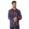 Chemise Bleu Motifs De Noël