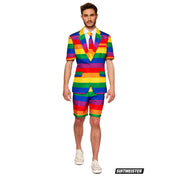 Op deze afbeelding zie je een Kostuums, van het merk Suitmeister. Uitgesproken Kleurrijk Regenboog Zomer Man Kostuum