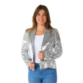 Damen Pailletten Silber Kostüm
