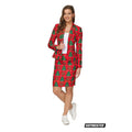 Klassieke Rode Kleuren Kerstboom Kostuum Vrouw