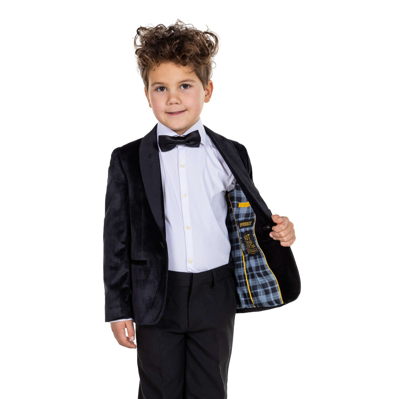 Op deze afbeelding zie je een Kostuums, van het merk Opposuits. Boys Dinner Jacket - Black Jongen Kostuum