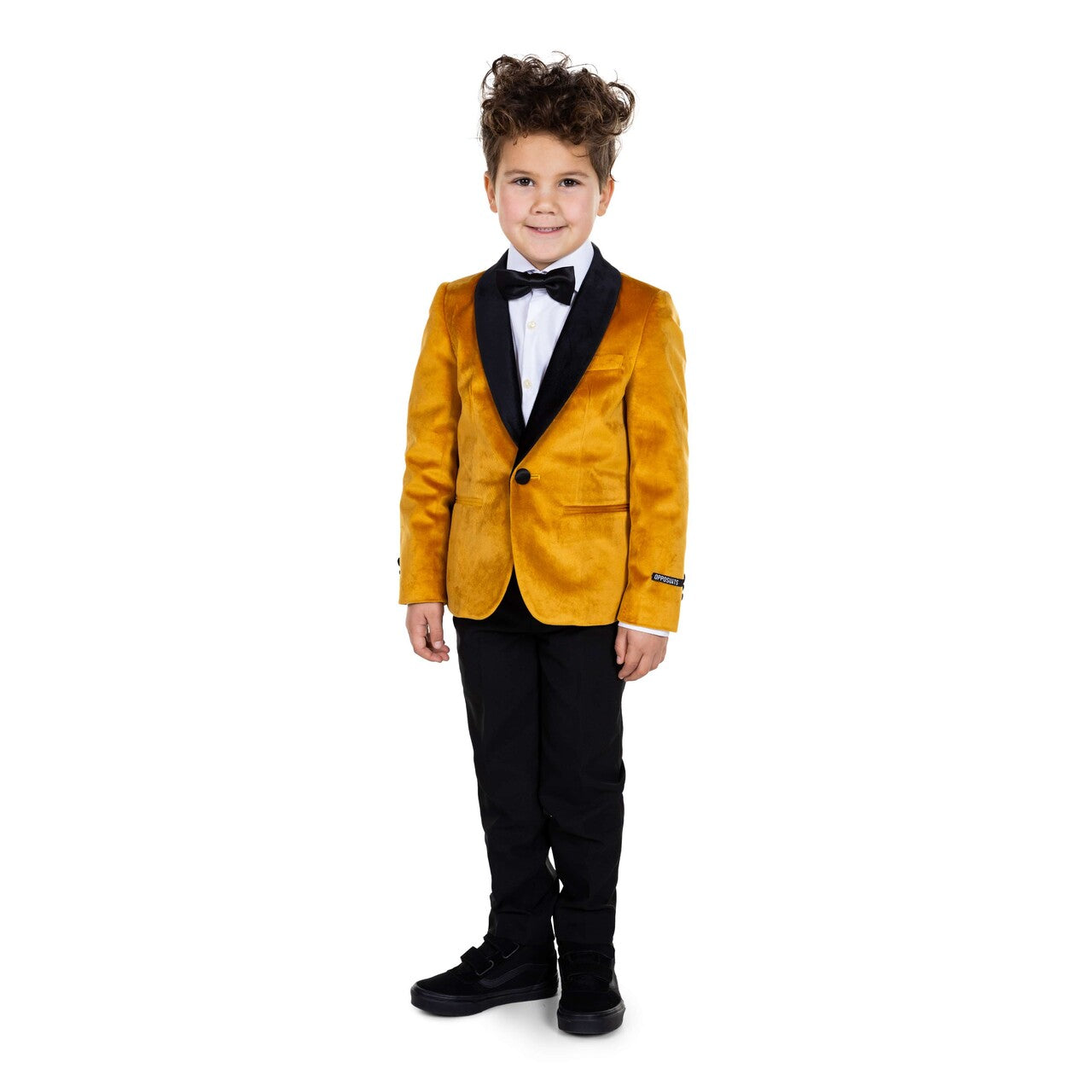 Op deze afbeelding zie je een Kostuums, van het merk Opposuits. Boys Dinner Jacket - Gold Jongen Kostuum