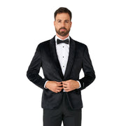 Op deze afbeelding zie je een Kostuums, van het merk Opposuits. High Class Nette Fluwelen Colbert Zwart Man