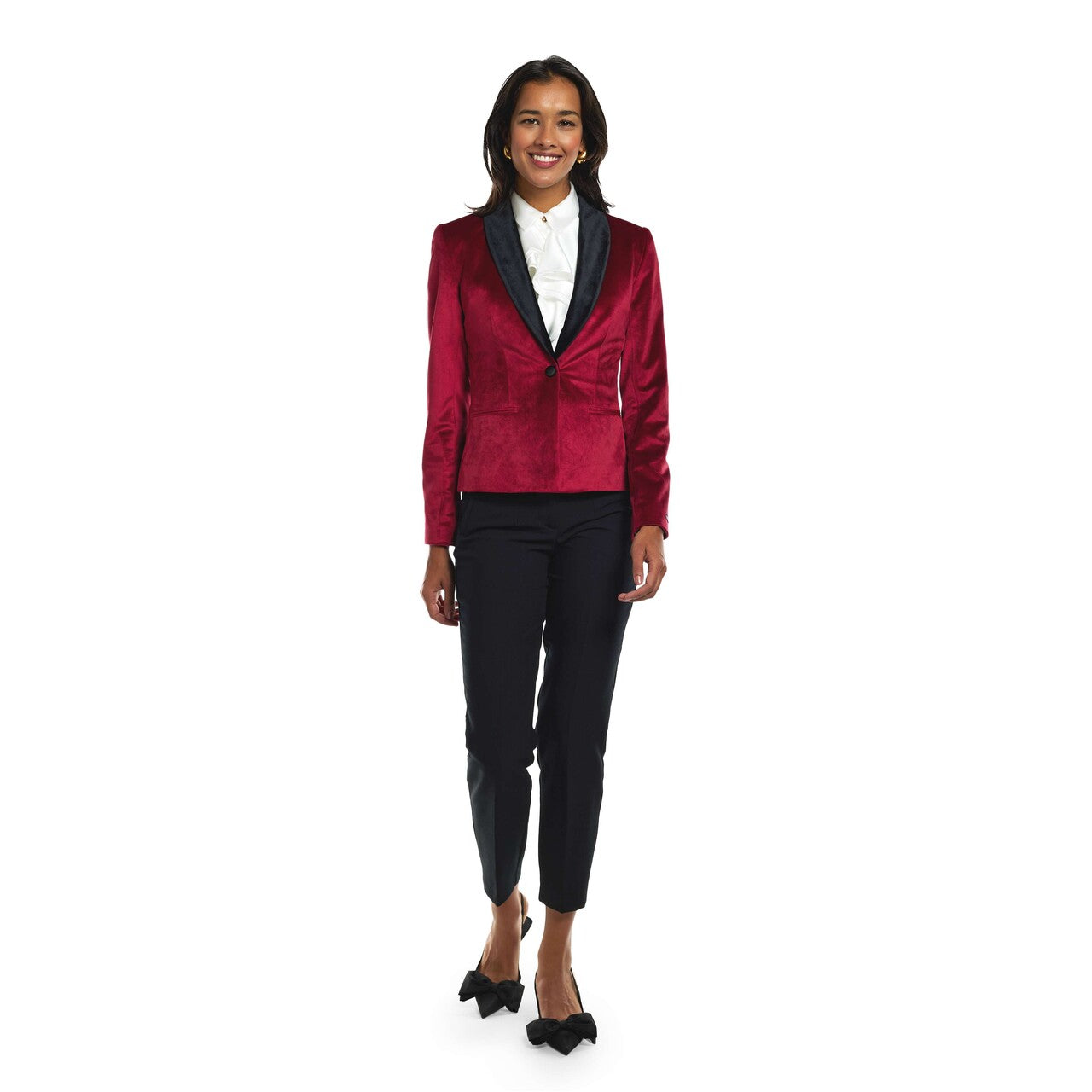 Op deze afbeelding zie je een Kostuums, van het merk Opposuits. Womens Dinner Jacket - Burgundy Vrouw