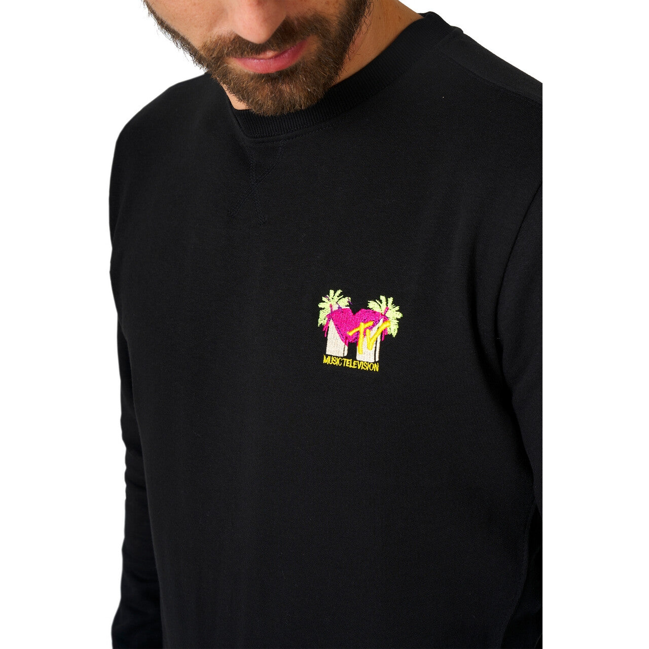 Op deze afbeelding zie je een Kostuums, van het merk Opposuits. Mtv Spring Break Trui Zwart Man