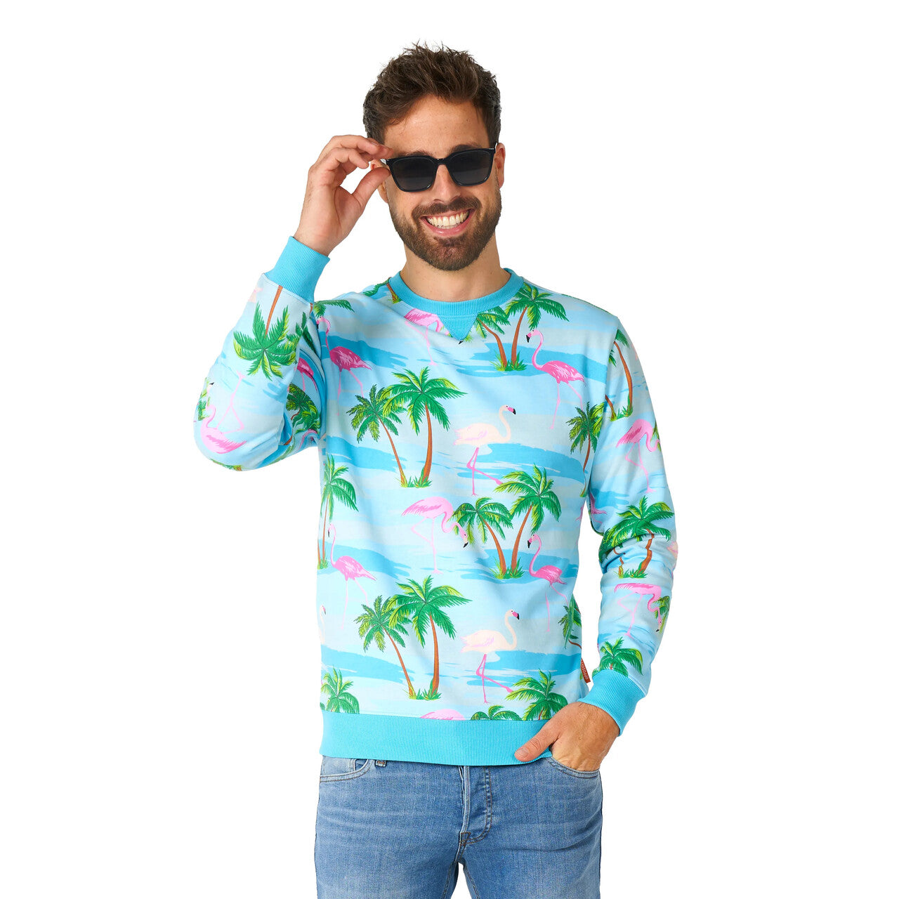 Op deze afbeelding zie je een Kostuums, van het merk Opposuits. Tropical Island Vakantie Trui Man