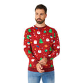 Rode Enorme Foute Kersttrui Man