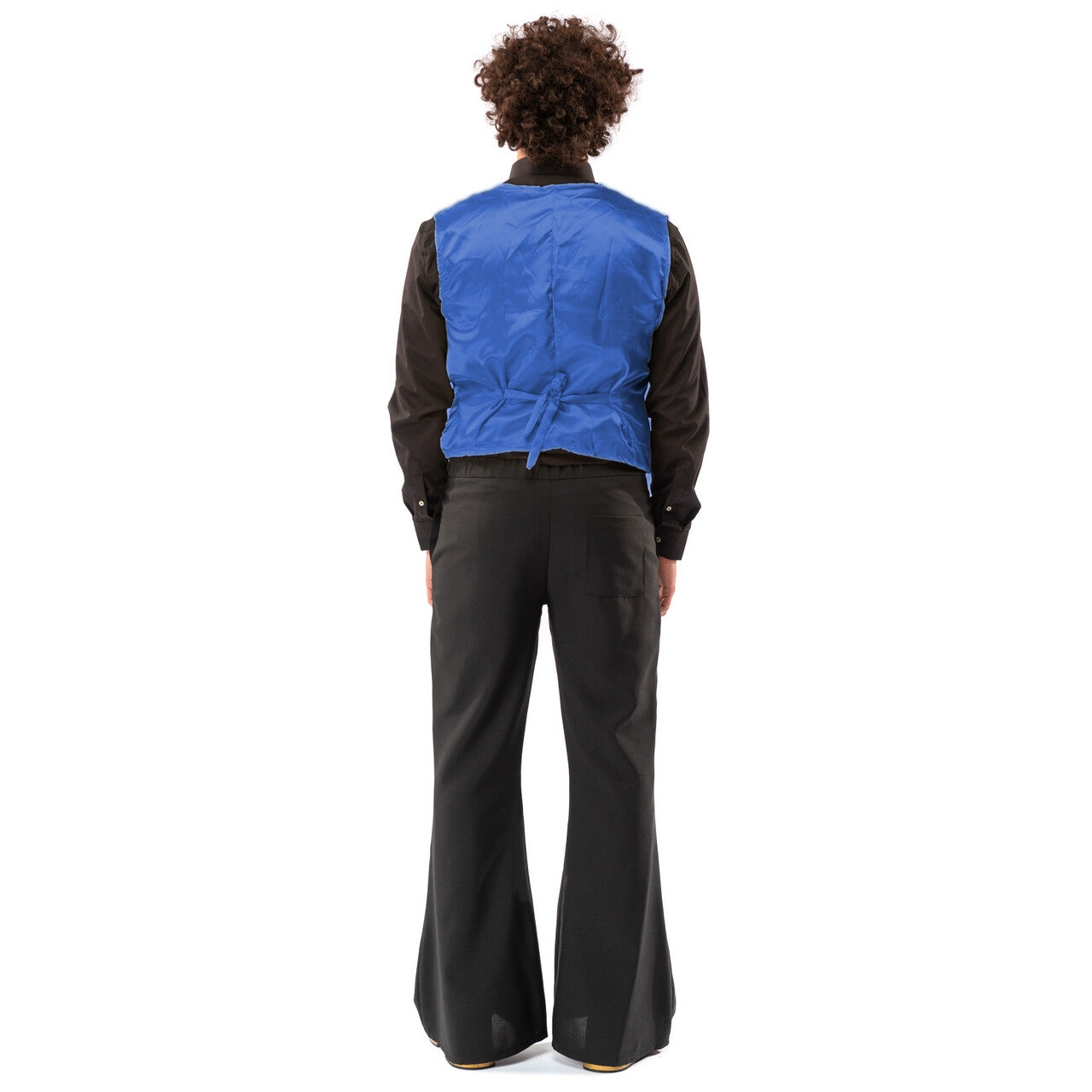 Op deze afbeelding zie je een Kostuums, van het merk Original Replicas. Paillettenvest Met Strik Blue Monday Man