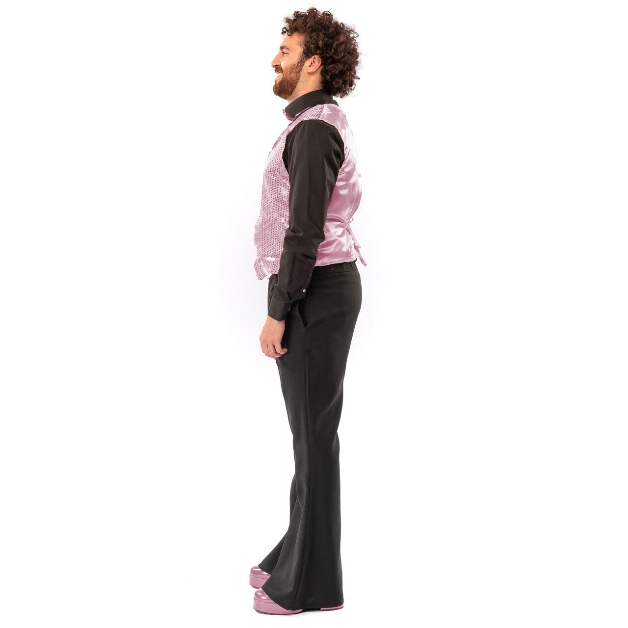 Op deze afbeelding zie je een Kostuums, van het merk Original Replicas. Paillettenvest Met Strik Pretty Pink Man