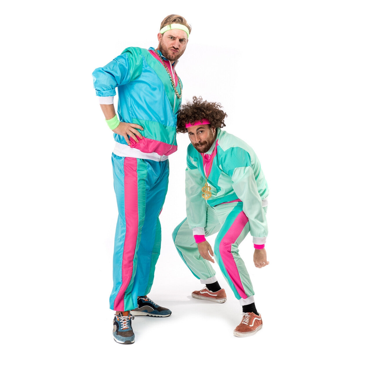 Op deze afbeelding zie je een Kostuums, van het merk Original Replicas. 80s Trainingspak Manic Mark Kostuum