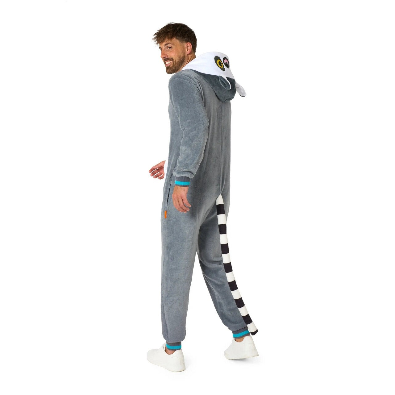 Op deze afbeelding zie je een Kostuums, van het merk Opposuits. Lenny Lemur Onesie Man Kostuum