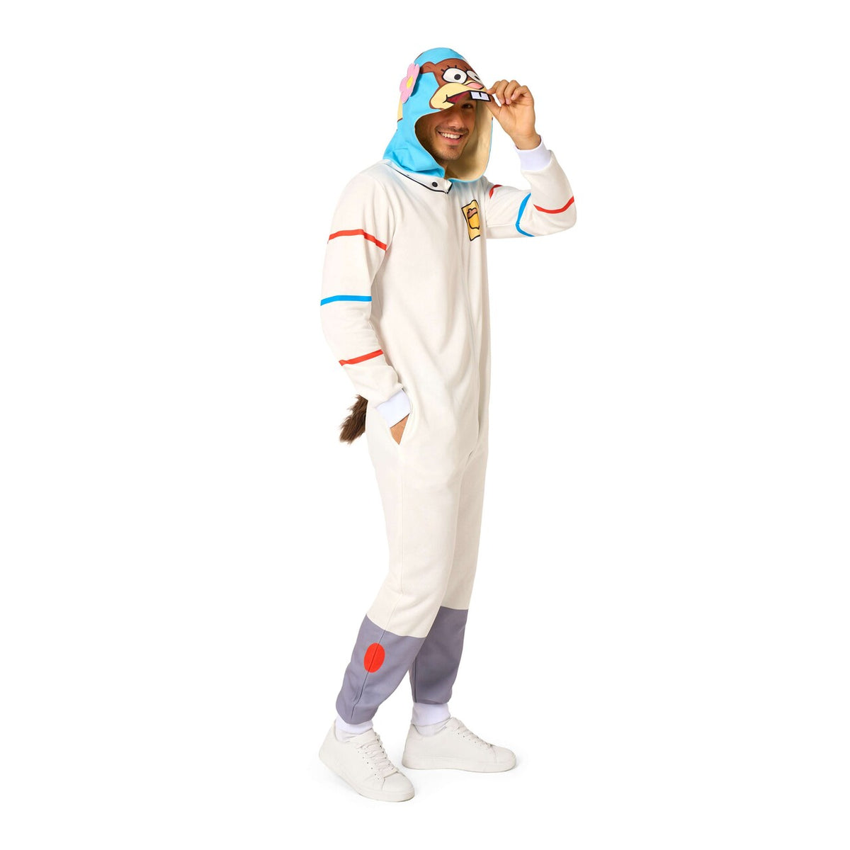 Op deze afbeelding zie je een Kostuums, van het merk Opposuits. Sandy Onesie - Spongebob Squarepants™ Man Kostuum