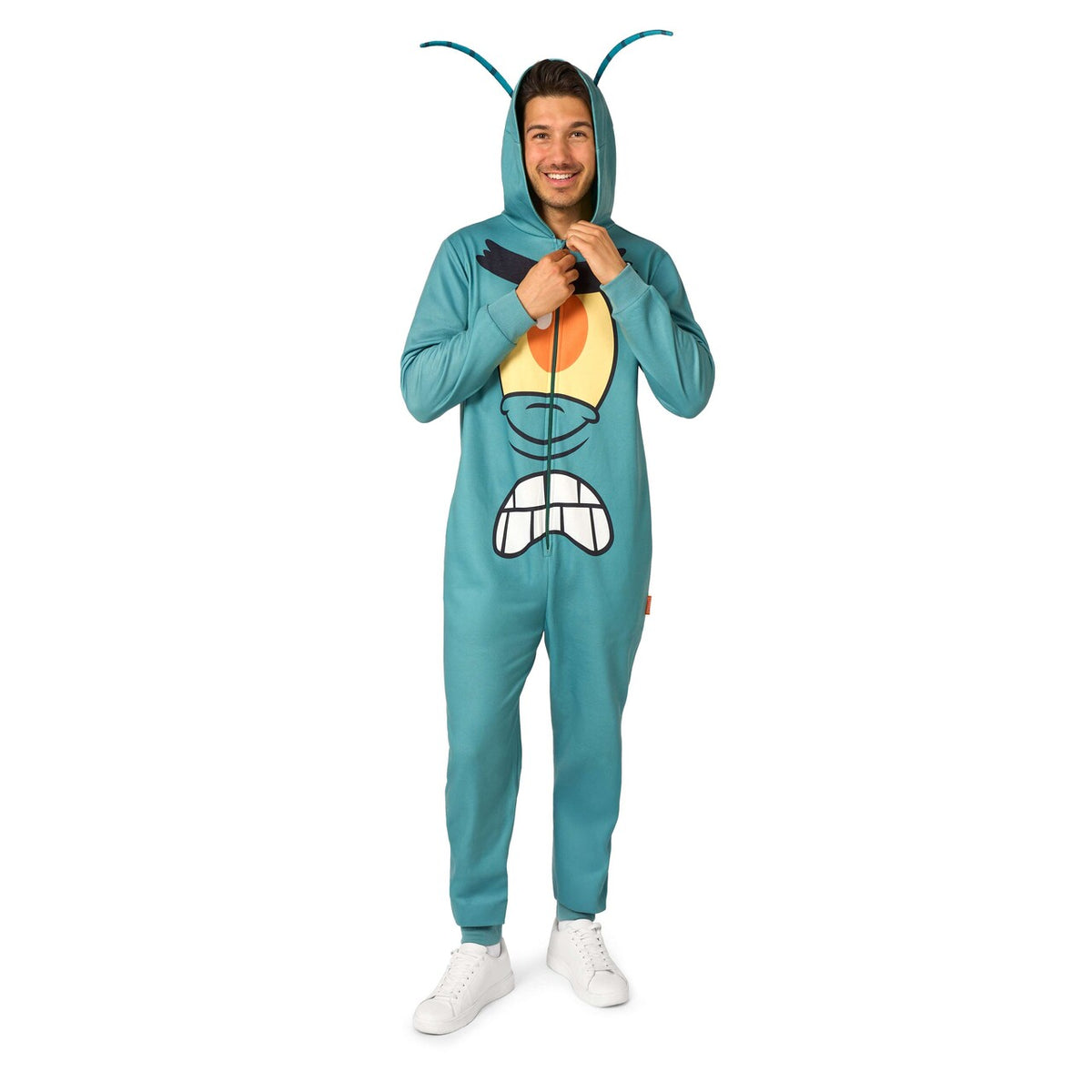 Op deze afbeelding zie je een Kostuums, van het merk Opposuits. Plankton Onesie - Spongebob Squarepants™ Man Kostuum