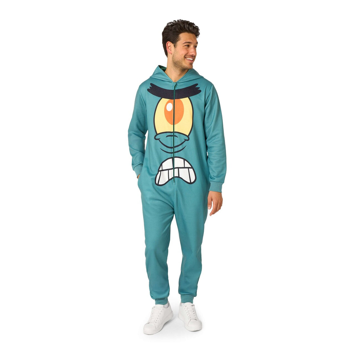 Op deze afbeelding zie je een Kostuums, van het merk Opposuits. Plankton Onesie - Spongebob Squarepants™ Man Kostuum