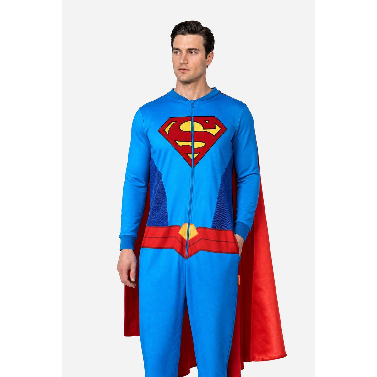 Op deze afbeelding zie je een Kostuums, van het merk Opposuits. Superman Onesie Kostuum