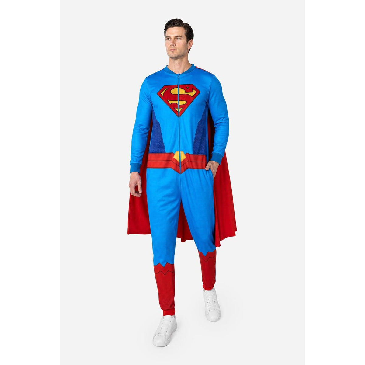 Op deze afbeelding zie je een Kostuums, van het merk Opposuits. Superman Onesie Kostuum