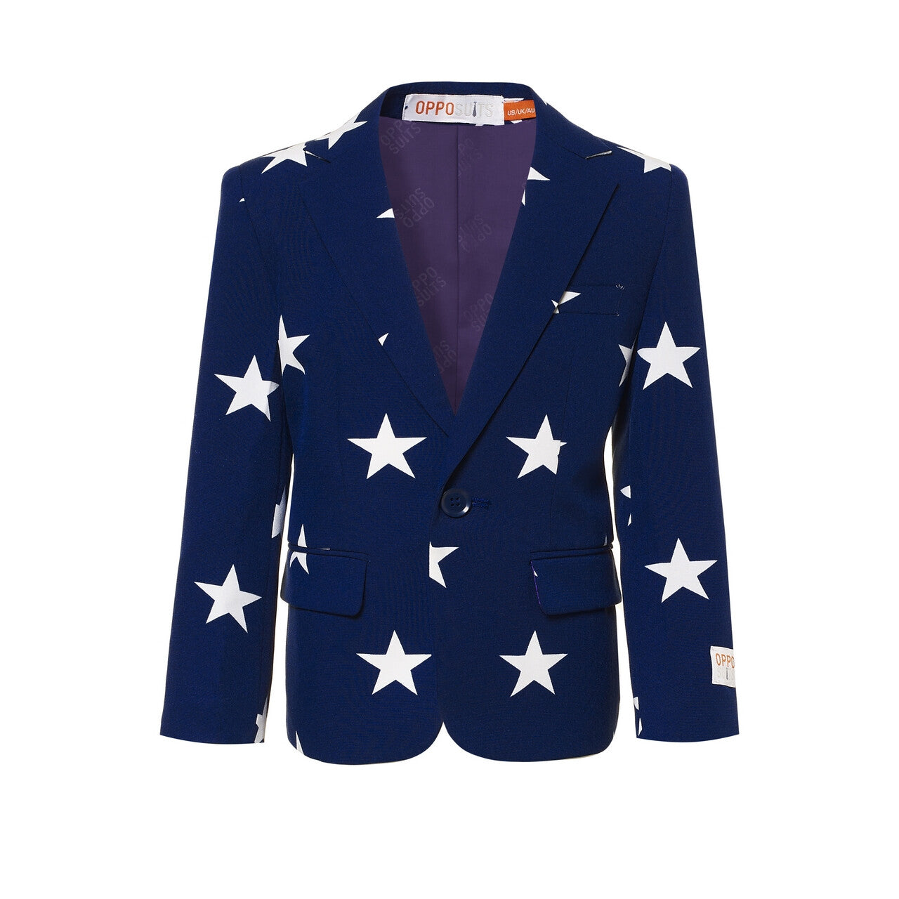 Op deze afbeelding zie je een Kostuums, van het merk Opposuits. Stars & Stripes USA Jongen Kostuum