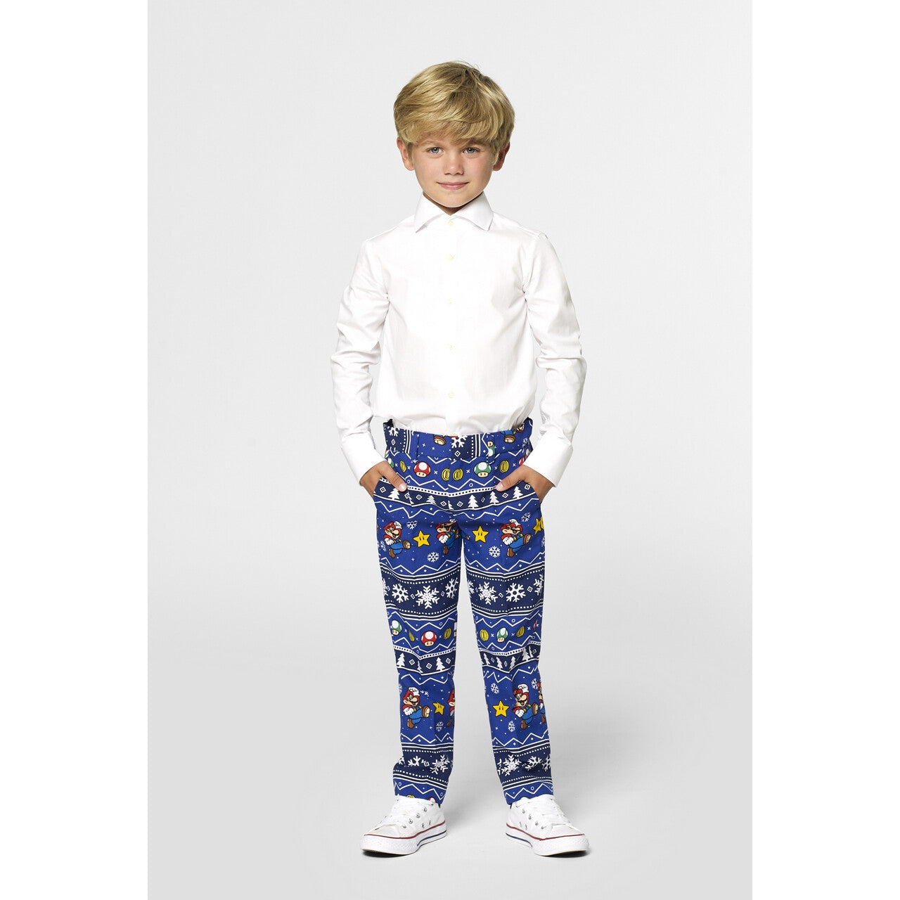 Op deze afbeelding zie je een Kostuums, van het merk Opposuits. Jongens Lets Go Play Merry Mario™ Kostuum