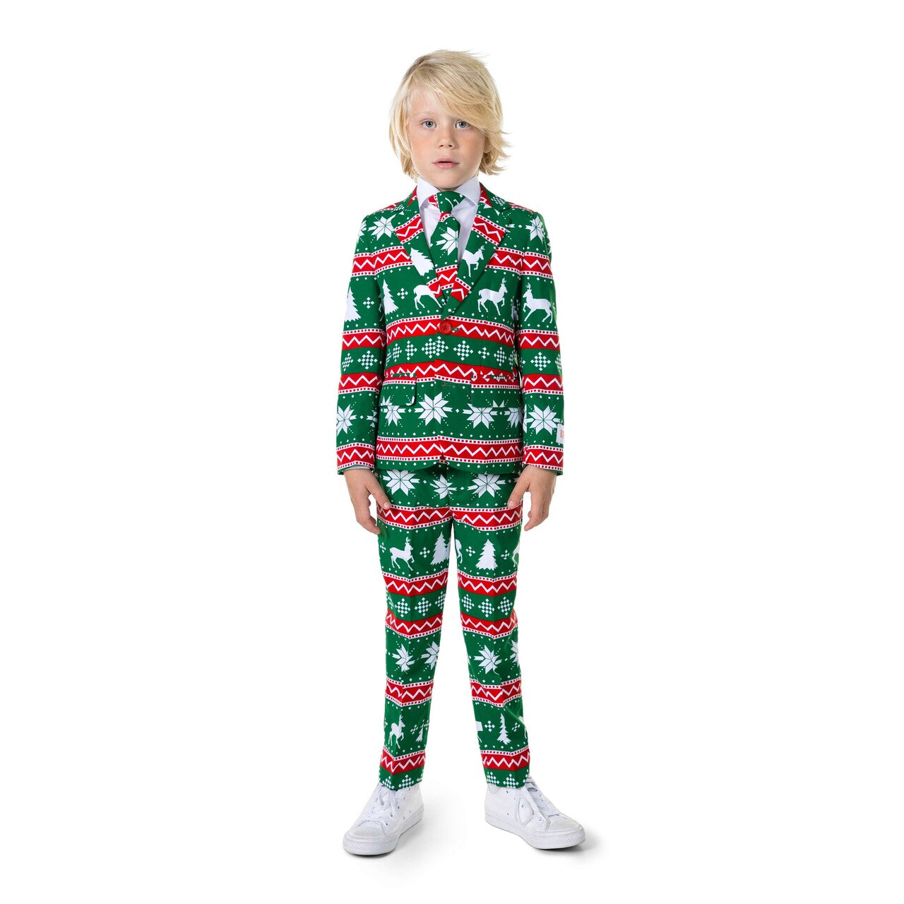 Op deze afbeelding zie je een Kostuums, van het merk Opposuits. Boys Festivity Green Jongen Kostuum