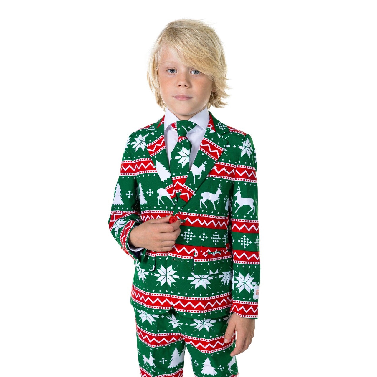 Op deze afbeelding zie je een Kostuums, van het merk Opposuits. Boys Festivity Green Jongen Kostuum