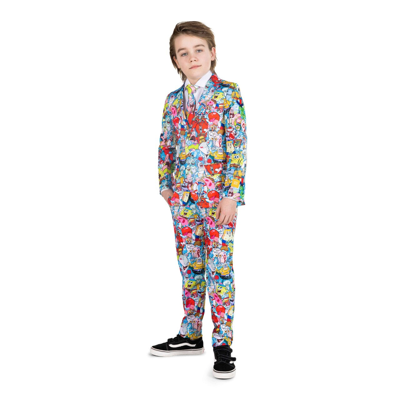 Op deze afbeelding zie je een Kostuums, van het merk Opposuits. Boys Spongebob™ Frenzy Jongen Kostuum