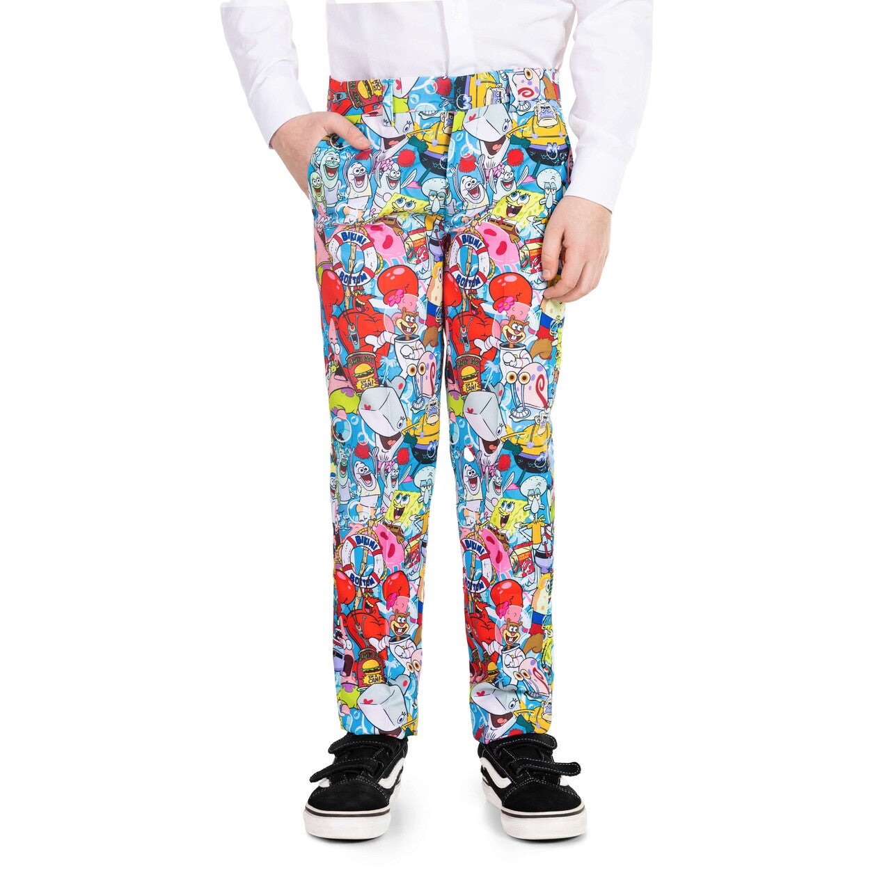 Op deze afbeelding zie je een Kostuums, van het merk Opposuits. Boys Spongebob™ Frenzy Jongen Kostuum