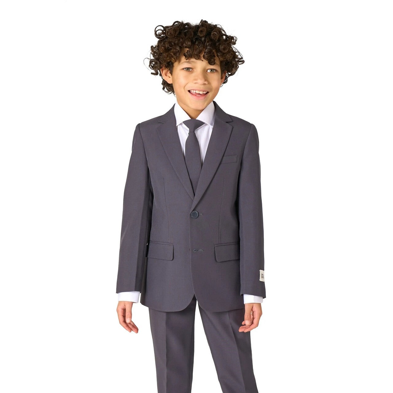 Op deze afbeelding zie je een Kostuums, van het merk Opposuits. Super Net Strak Pak Grijs Jongen