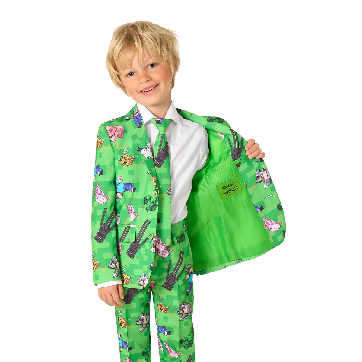 Op deze afbeelding zie je een Kostuums, van het merk Opposuits. Boys Minecraft™ Jongen