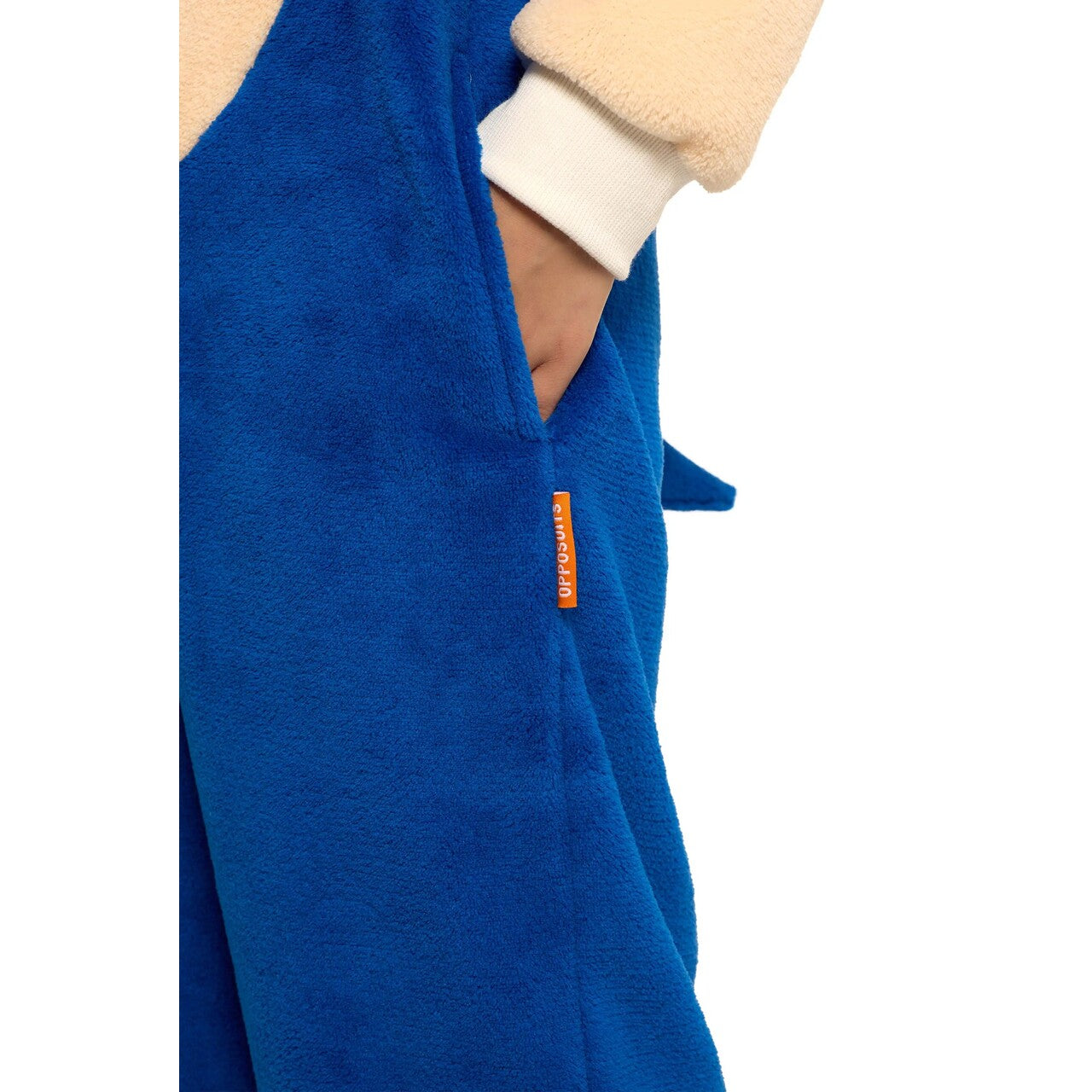 Op deze afbeelding zie je een Kostuums, van het merk Opposuits. Supersnelle Sonic The Hedgehog Onesie Kind Kostuum