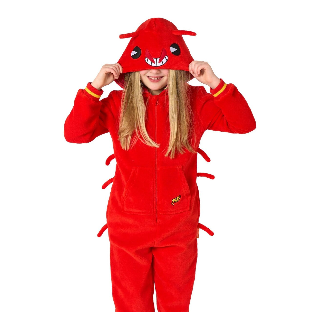 Op deze afbeelding zie je een Kostuums, van het merk Opposuits. Gekookte Rode Kreeft Onesie Kind Kostuum