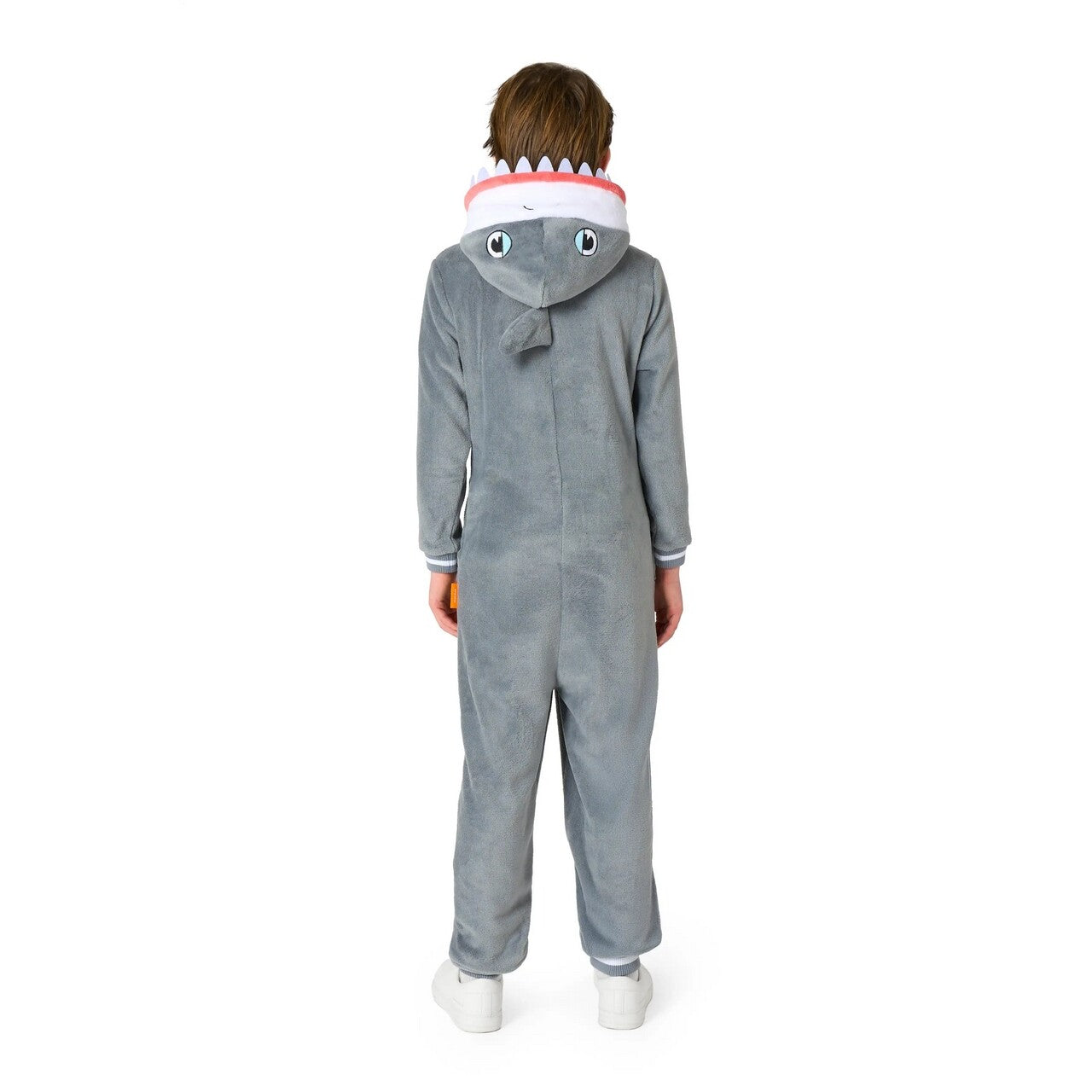 Op deze afbeelding zie je een Kostuums, van het merk Opposuits. Little Shark Attack Onesie Kind Kostuum