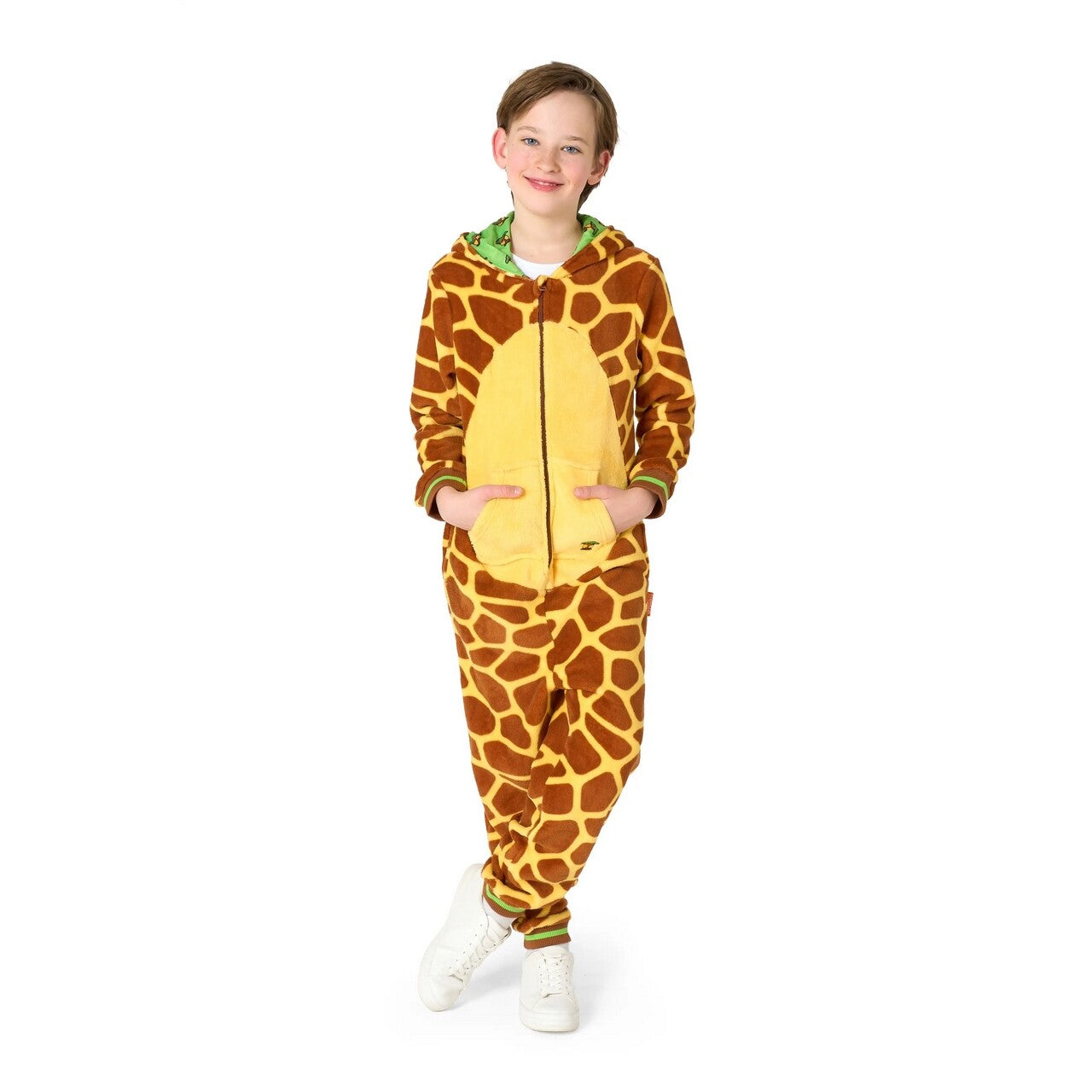 Op deze afbeelding zie je een Kostuums, van het merk Opposuits. Gina Giraffe Onesie Kind Kostuum