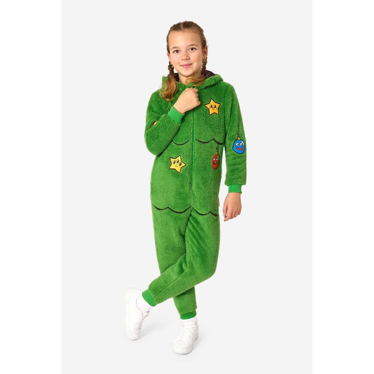 Op deze afbeelding zie je een Kostuums, van het merk Opposuits. Merry Jinglejoy - Tree Onesie Kind Kostuum