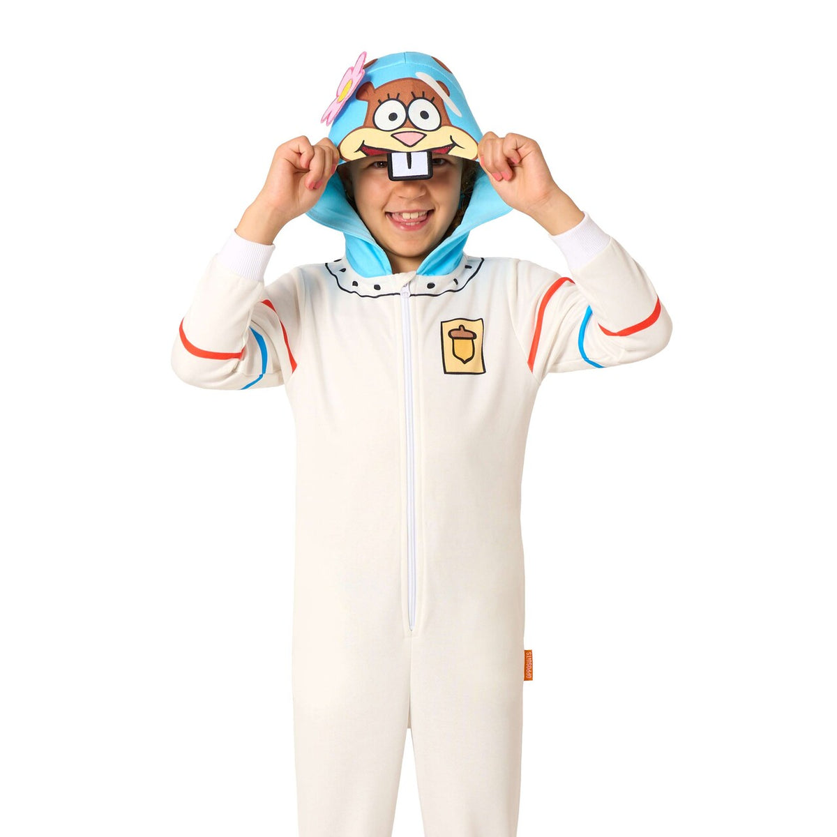 Op deze afbeelding zie je een Kostuums, van het merk Opposuits. Boys Sandy Onesie - Spongebob Squarepants™ Jongen Kostuum
