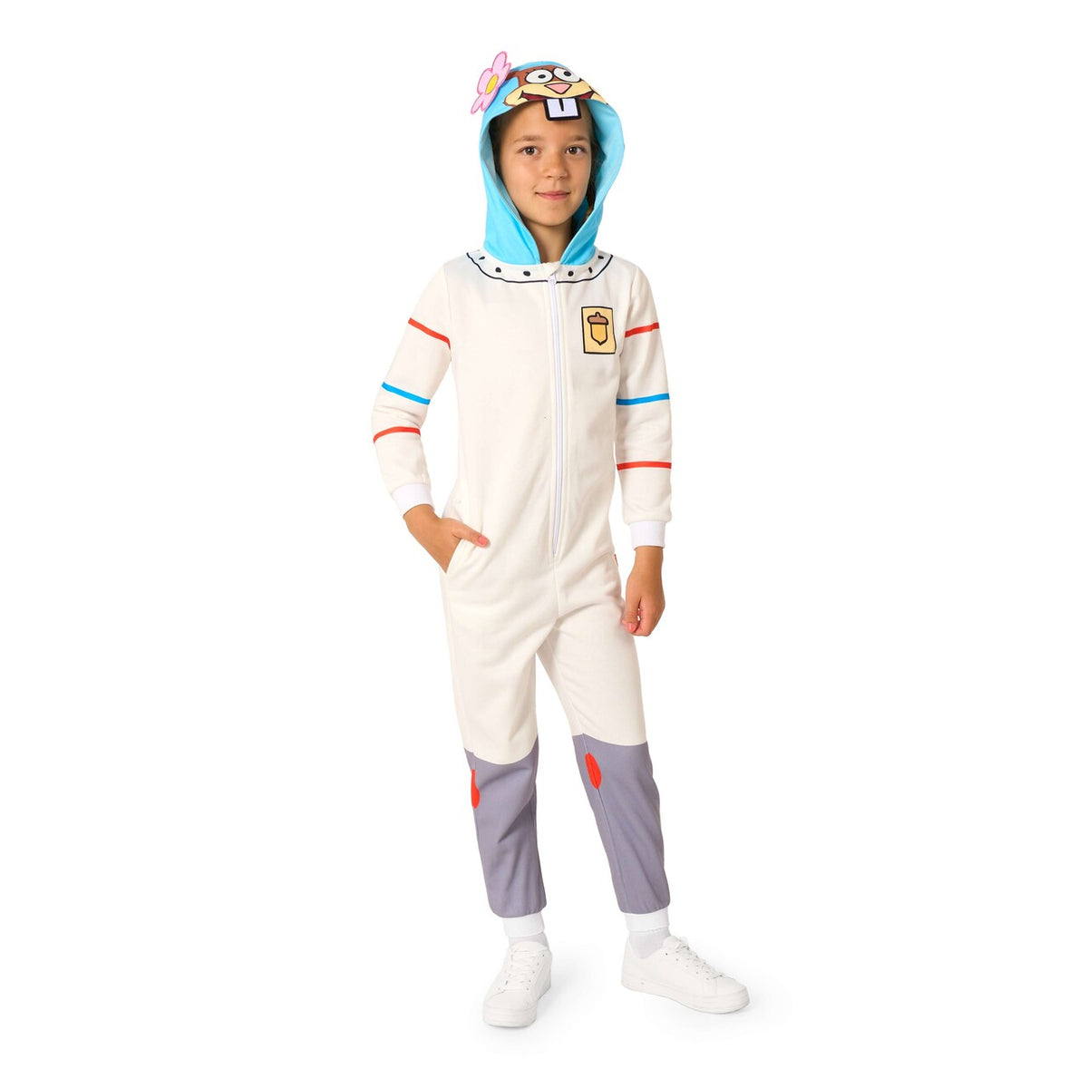 Op deze afbeelding zie je een Kostuums, van het merk Opposuits. Boys Sandy Onesie - Spongebob Squarepants™ Jongen Kostuum