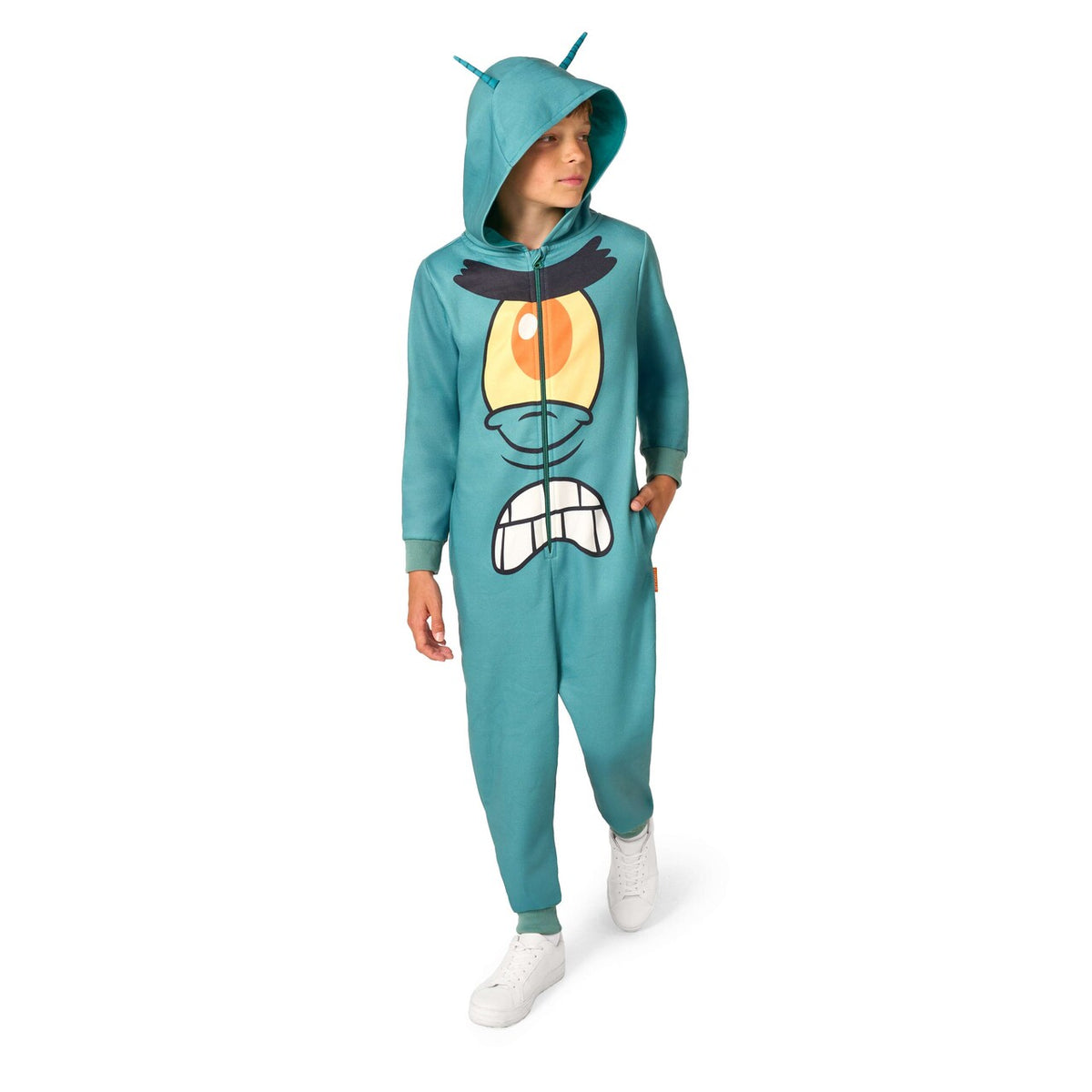 Op deze afbeelding zie je een Kostuums, van het merk Opposuits. Boys Plankton Onesie - Spongebob Squarepants™ Jongen