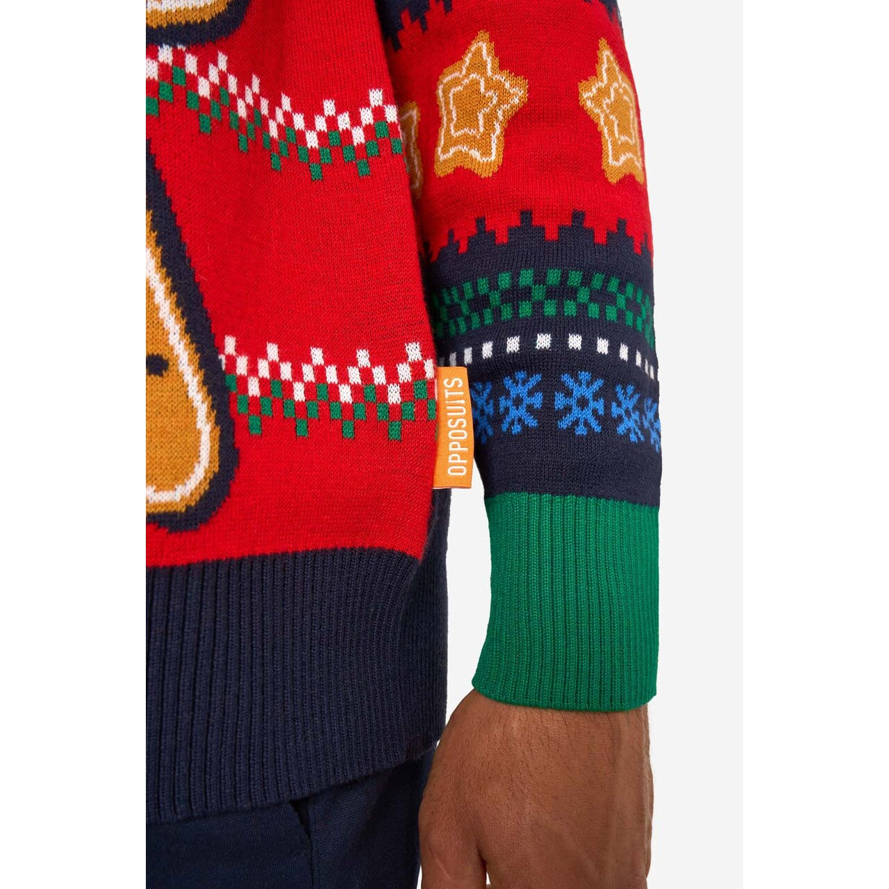 Op deze afbeelding zie je een Kostuums, van het merk Opposuits. Gingerbread Christmas Sweater Man