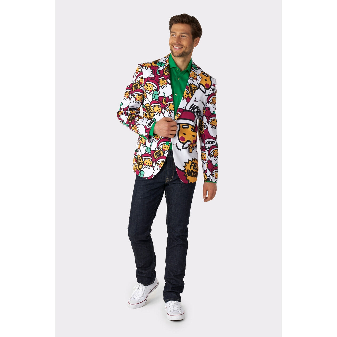 Op deze afbeelding zie je een Kostuums, van het merk Opposuits. Cool Claus Cartoon Colbert Man