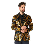 Op deze afbeelding zie je een Kostuums, van het merk Opposuits. Wild Glitter Tiger Man