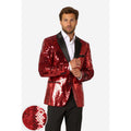 Radiant Red Sequins Man