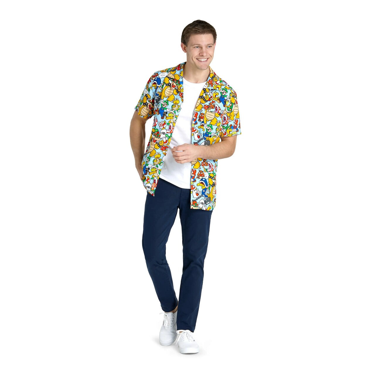 Op deze afbeelding zie je een Kostuums, van het merk Opposuits. Bowsers™ Kingdom Super Mario™ Iconen Blouse Man
