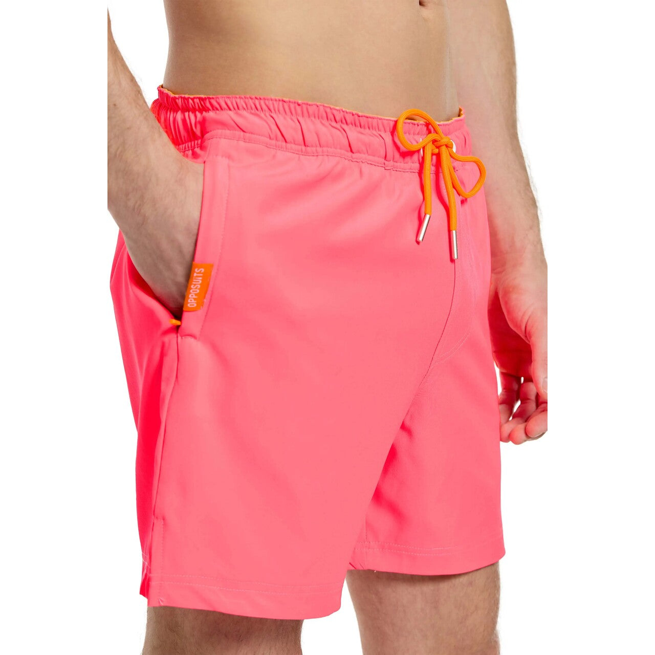 Op deze afbeelding zie je een Kostuums, van het merk Opposuits. Neon Pink Power Beachwear Man