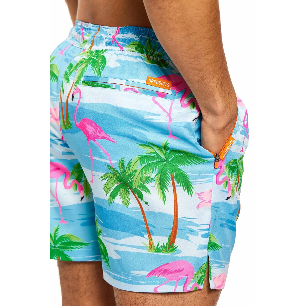 Op deze afbeelding zie je een Kostuums, van het merk Opposuits. Flaming Flaminguy Man