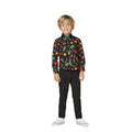 Schwarze Weihnachtsikons Geschenke Und Bäume Bluse Jungen