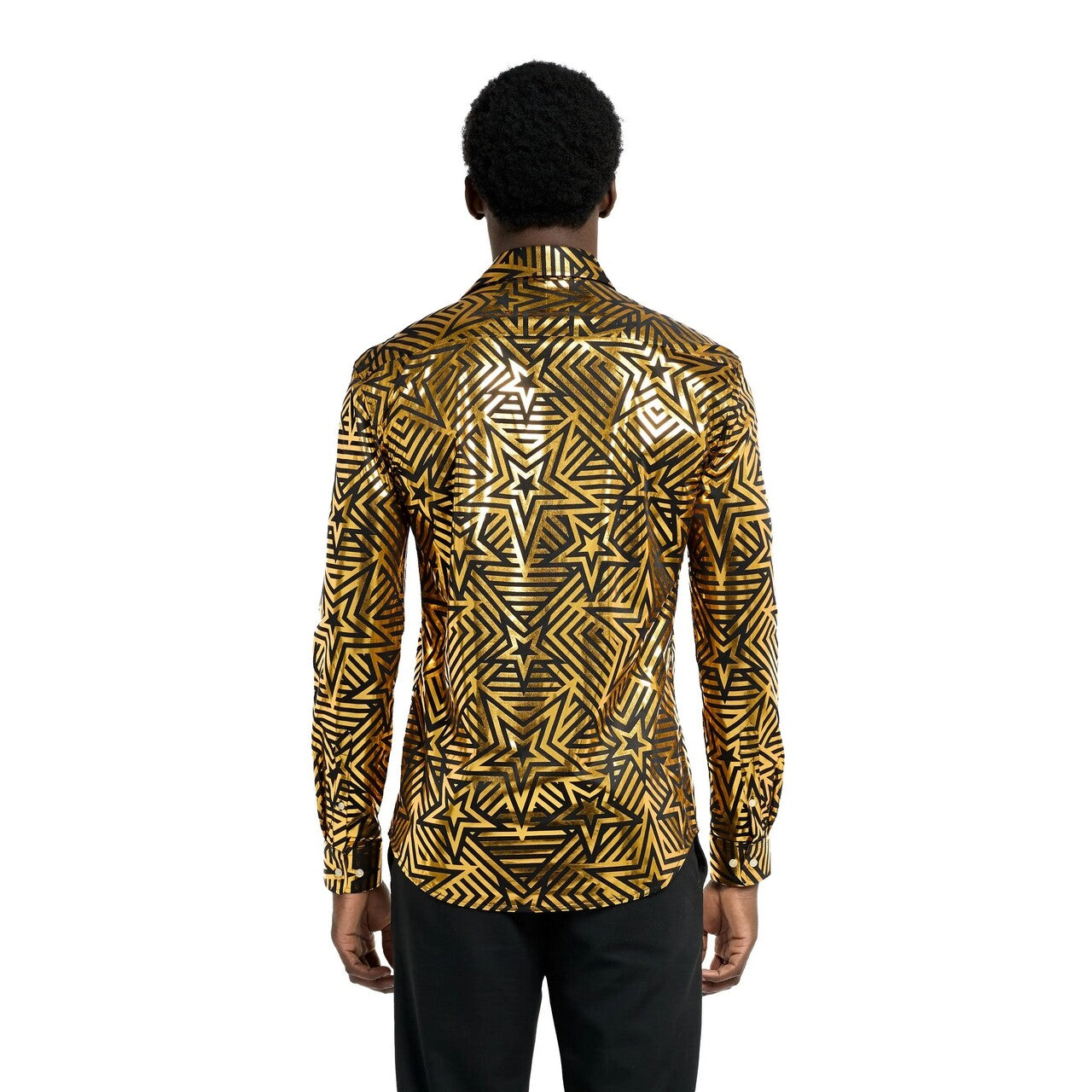 Op deze afbeelding zie je een Kostuums, van het merk Opposuits. Golden Geo Star Overhemd Man