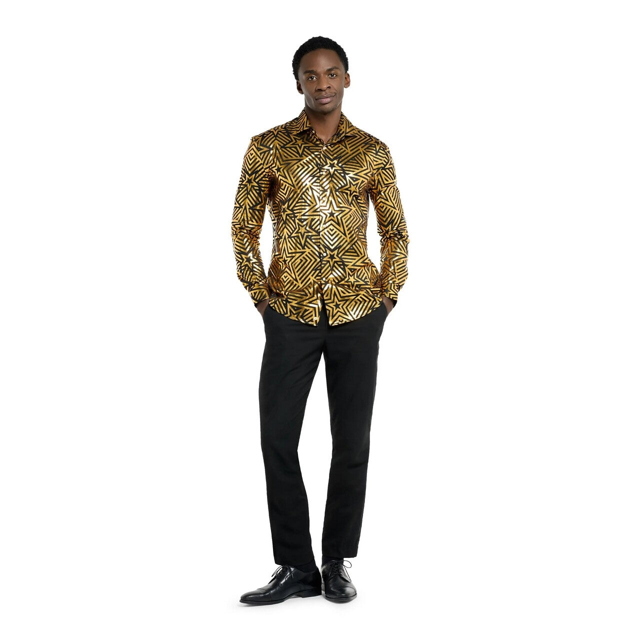Op deze afbeelding zie je een Kostuums, van het merk Opposuits. Golden Geo Star Overhemd Man