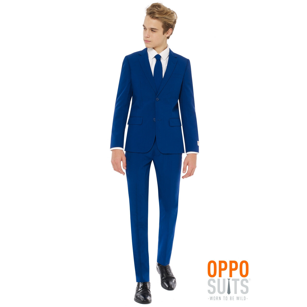 Op deze afbeelding zie je een Kostuums, van het merk Opposuits. Koninklijk Marine Blauw Navy Tiener Pak, 3delig Jongen