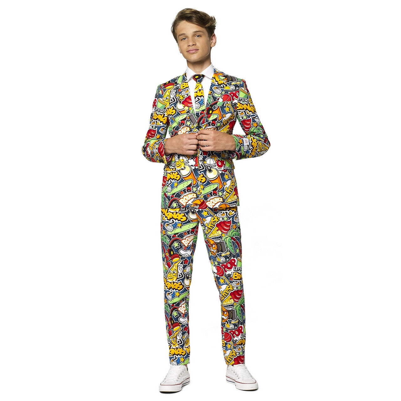 Op deze afbeelding zie je een Kostuums, van het merk Opposuits. Stoere Straatkunst Jongen Kostuum