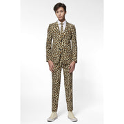 Op deze afbeelding zie je een Kostuums, van het merk Opposuits. The Jag Tijdloos Luipaardprint Jongen Kostuum
